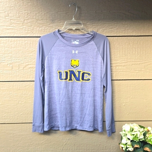 Under Armour Gray  Long Sleeve Tech Tee - UNC Bear Logo #UNCommon Small - Picture 1 of 7